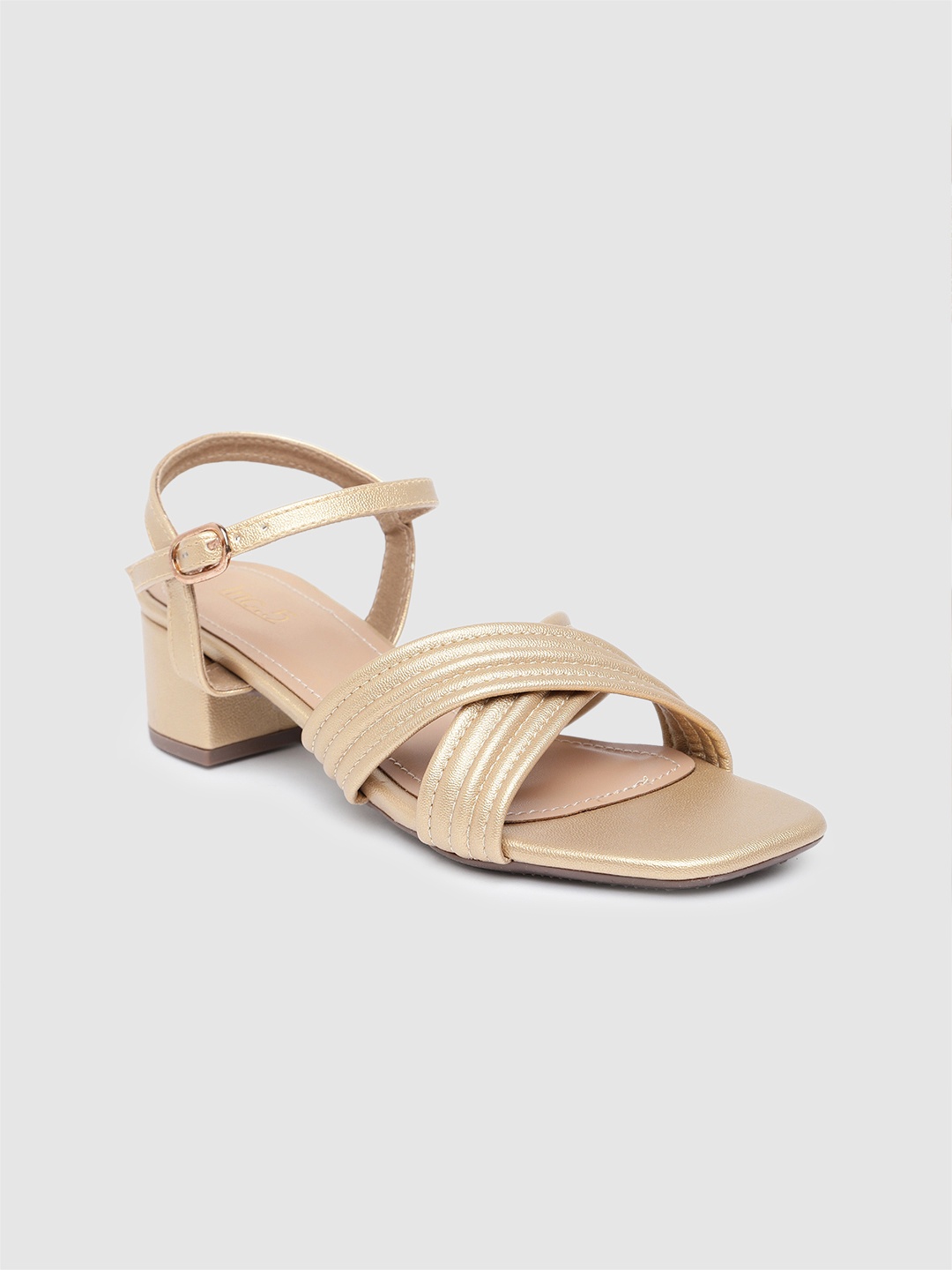 

Inc 5 Textured Block Sandals, Gold