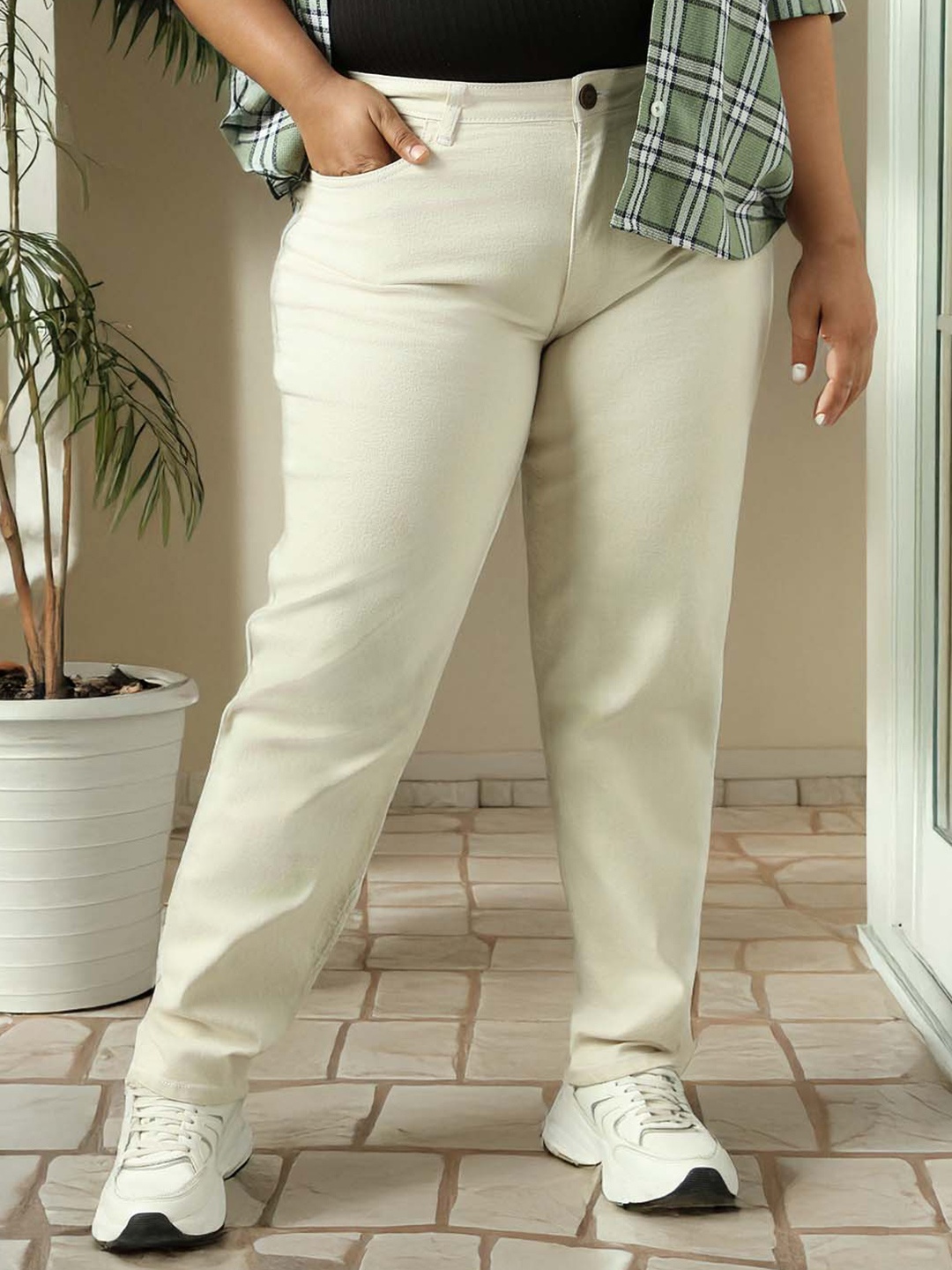 

Freeform by High Star Women High-Rise Jeans, Beige