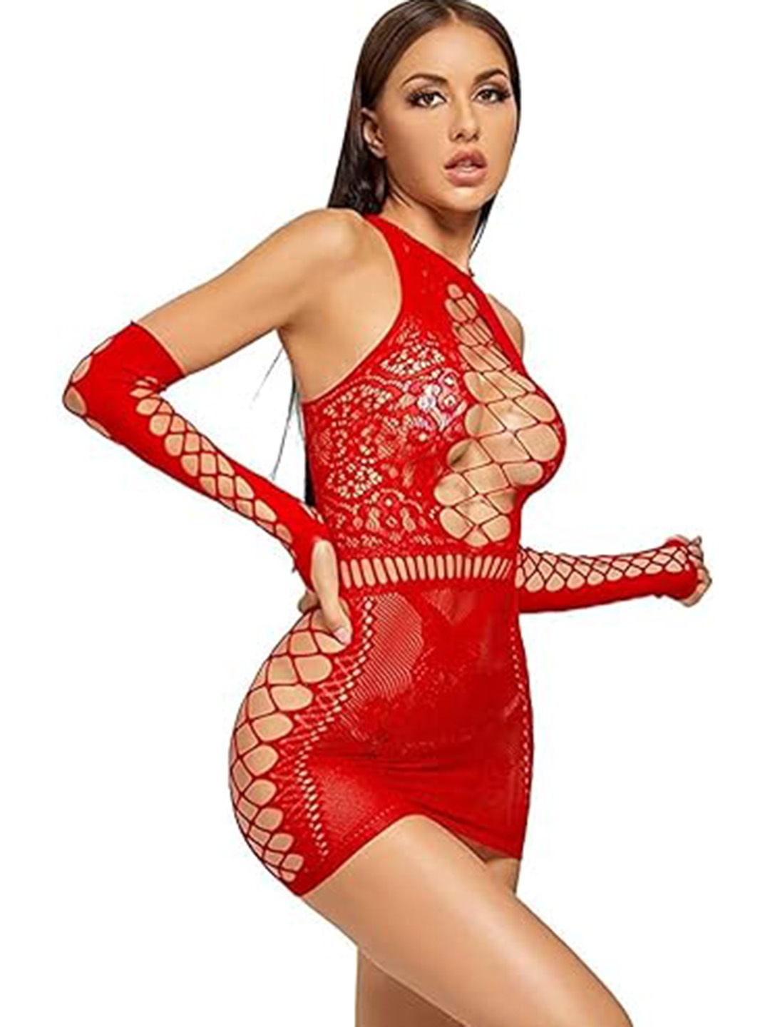 

BAESD Women Halter Neck Baby Doll, Red