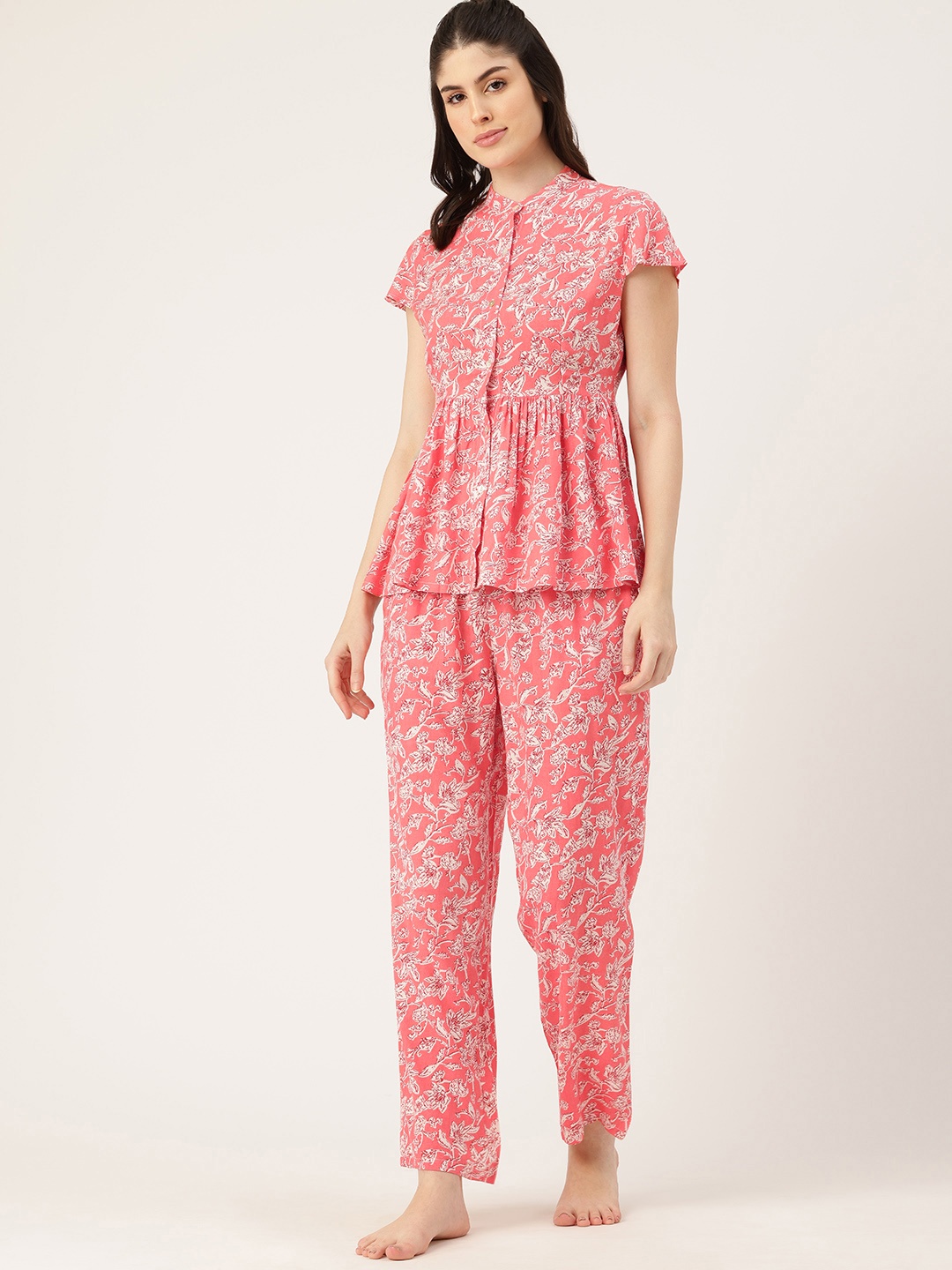 

ETC Floral Printed Night Suit, Pink