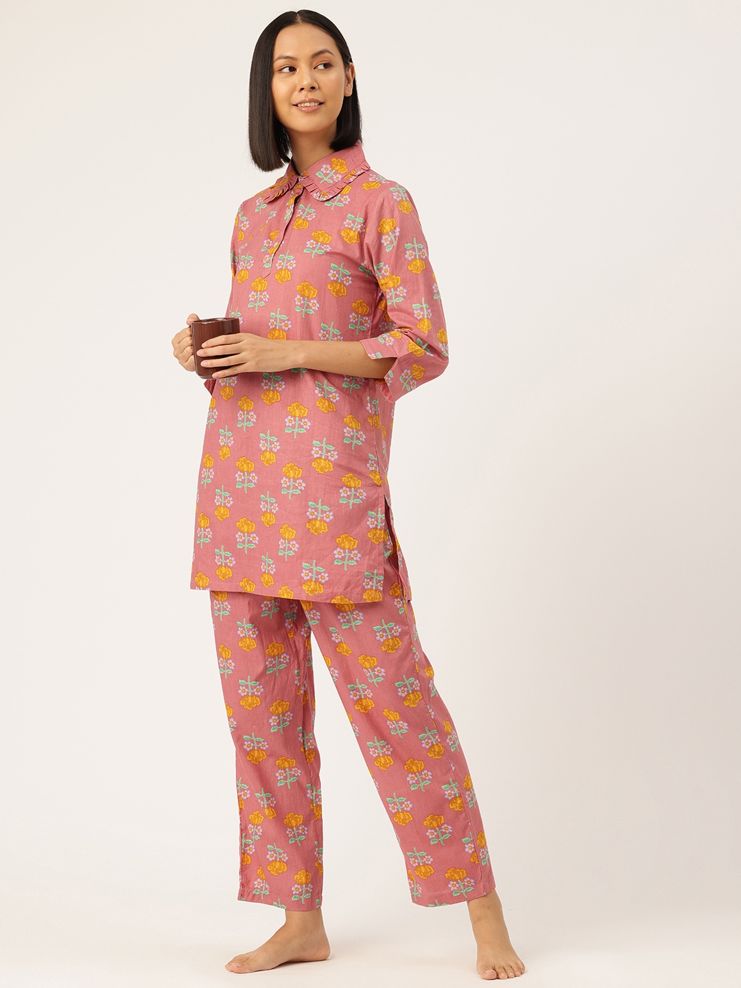 

ETC Floral Printed Night suit, Pink