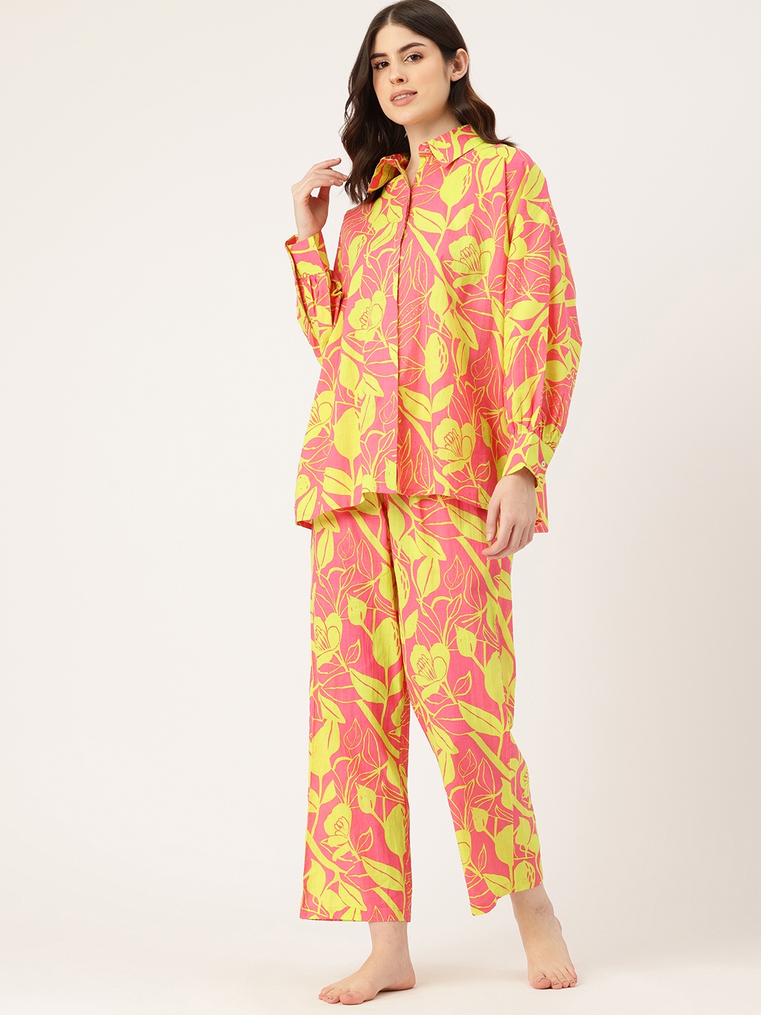 

ETC Floral Printed Night suit, Pink