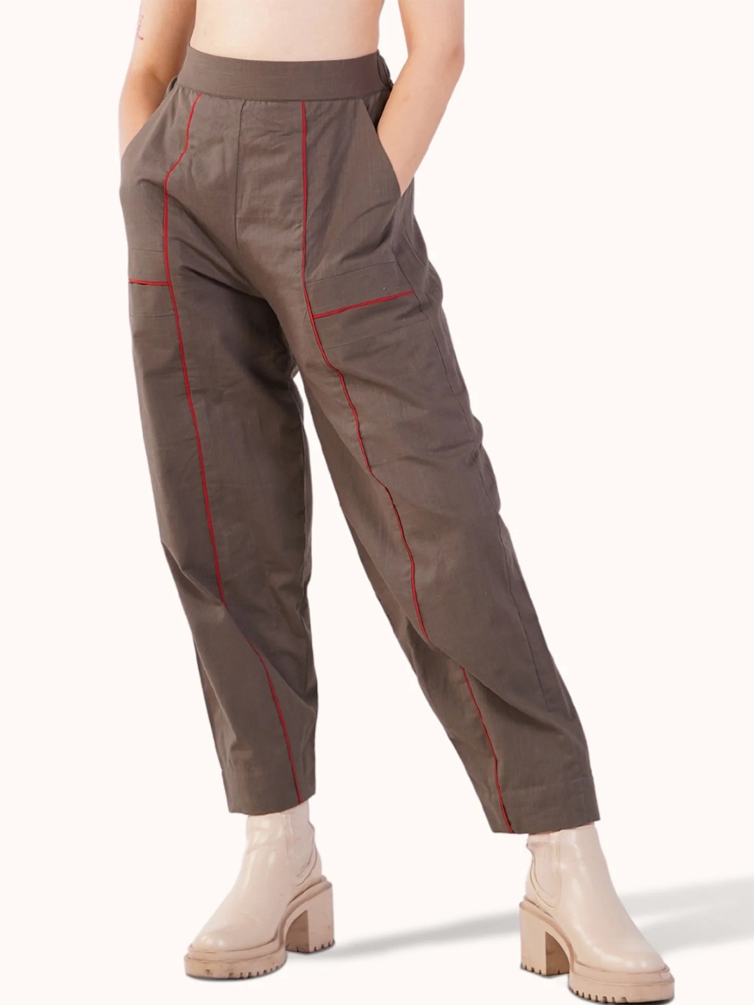 

KSHM Unisex Relaxed-Fit Mid Rise Track Pants, Green
