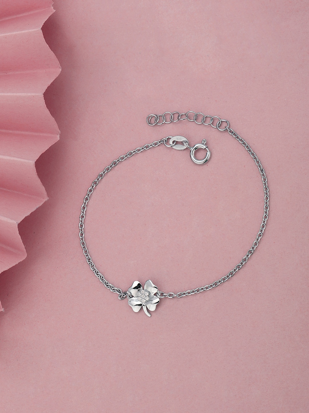 

Sangria Rhodium-Plated 925 Sterling Silver Cubic Zirconia Link Bracelet