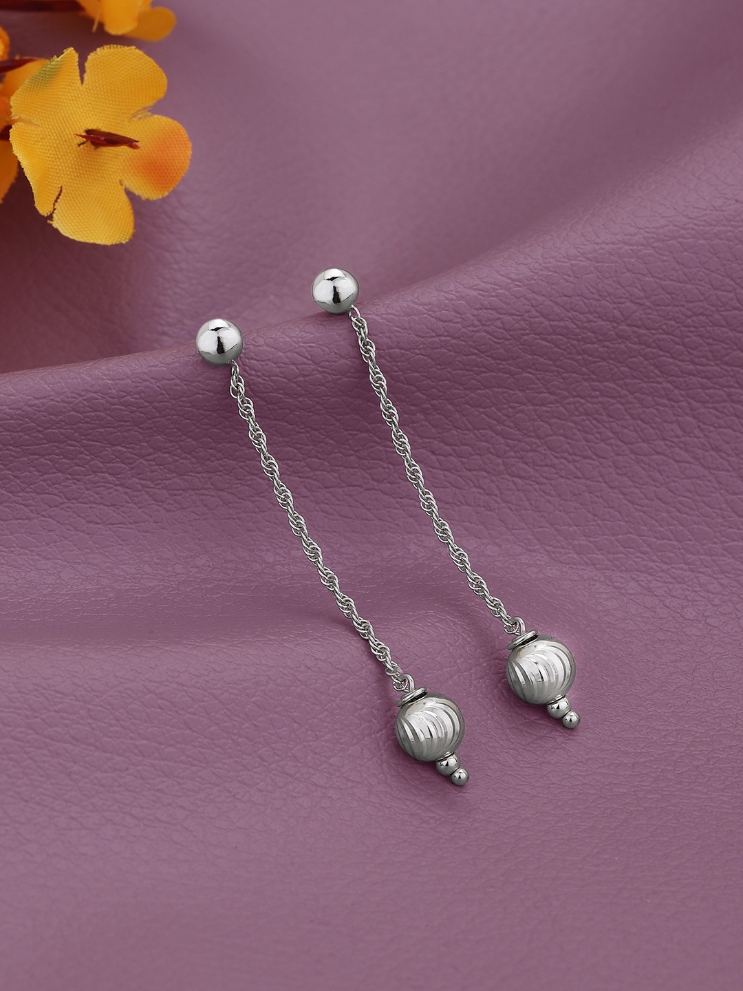 

Sangria Rhodium-Plated 925 Sterling Silver Contemporary Drop Earrings