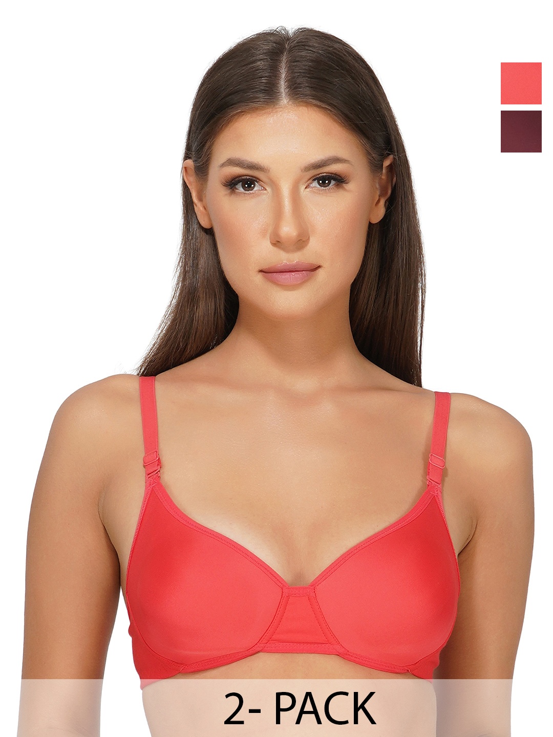 

INGRID Women Durable & Long Lasting Cotton Everyday Underwired Padded Bra, Pink