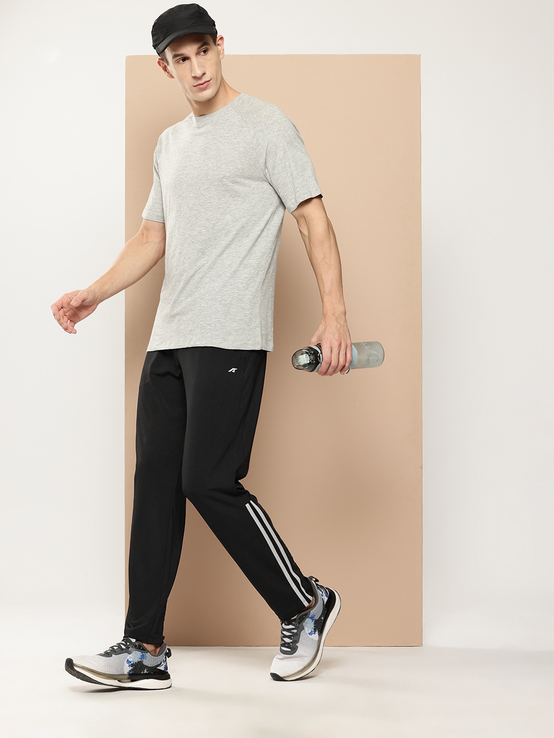 

Alcis Men Striped Slim Fit Sports Track Pants, Black