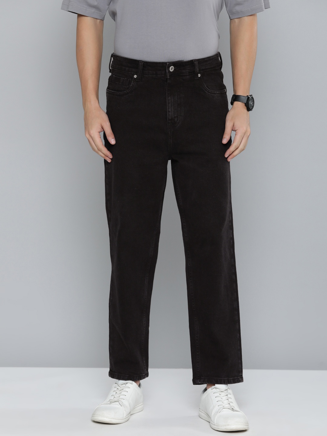 

R.Code by The Roadster Life Co. Men Loose Fit Stretchable Jeans, Black