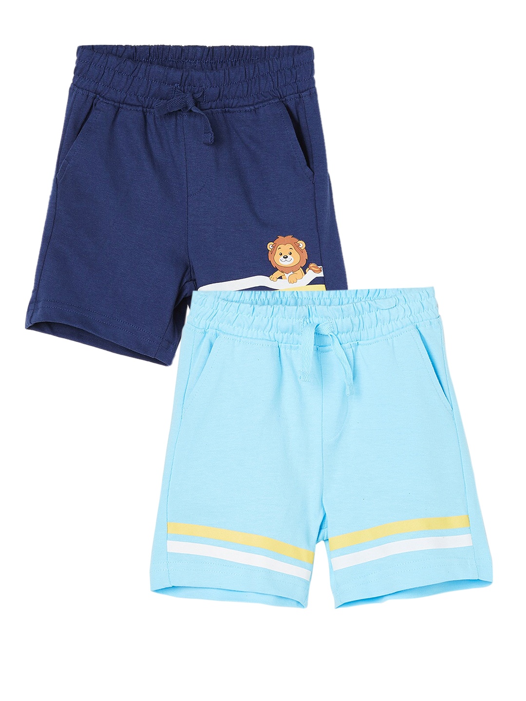 

Juniors by Lifestyle Boys Pack Of 2 Pure Cotton Regular Shorts, Navy blue