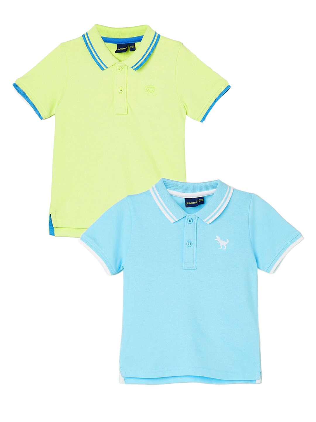 

Juniors by Lifestyle Boys Pack Of 2 Polo Collar Pure Cotton T-shirts, Blue