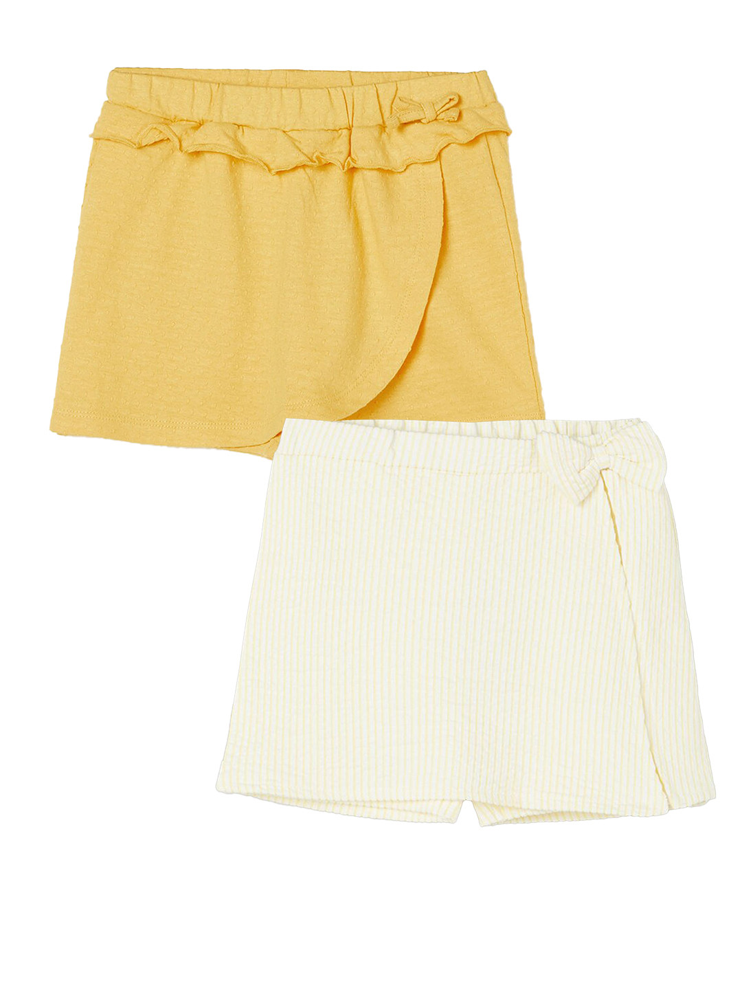 

Juniors by Lifestyle Girls Pack Of 2 Self Design Skorts, Yellow