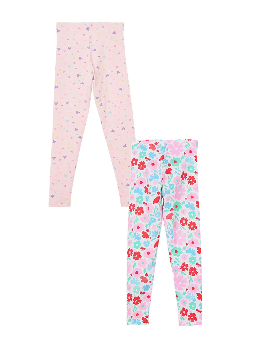 

Fame Forever by Lifestyle Girls Pack Of 2 Printed Ankle-Length Leggings, Purple