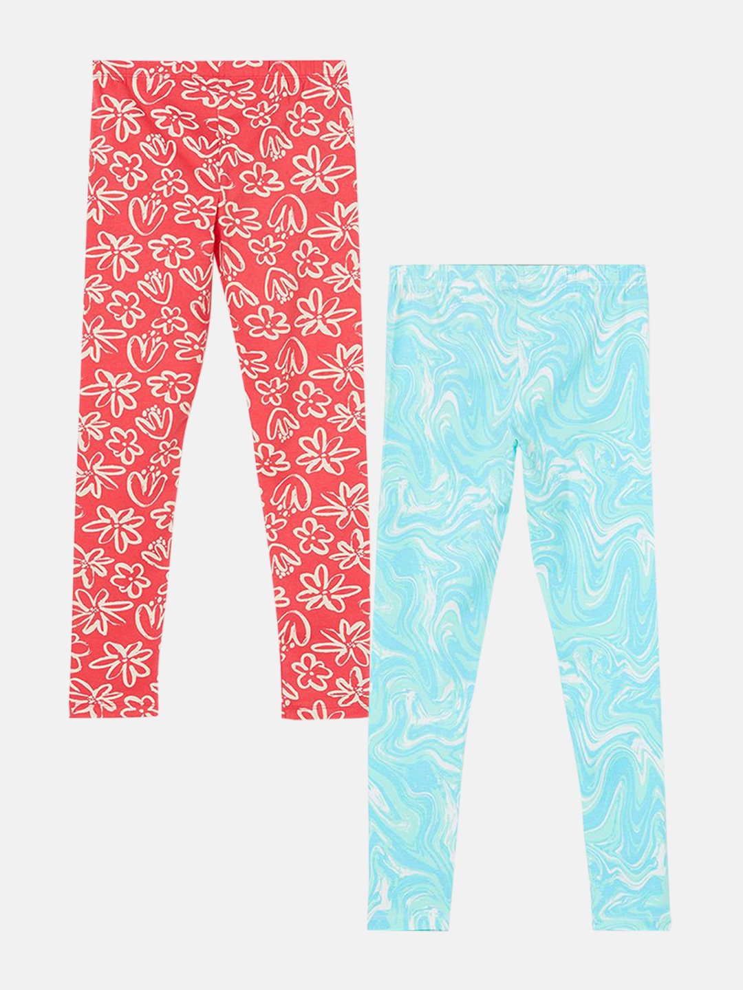 

Fame Forever by Lifestyle Girls Pack Of 2 Printed Ankle-Length Leggings, Blue