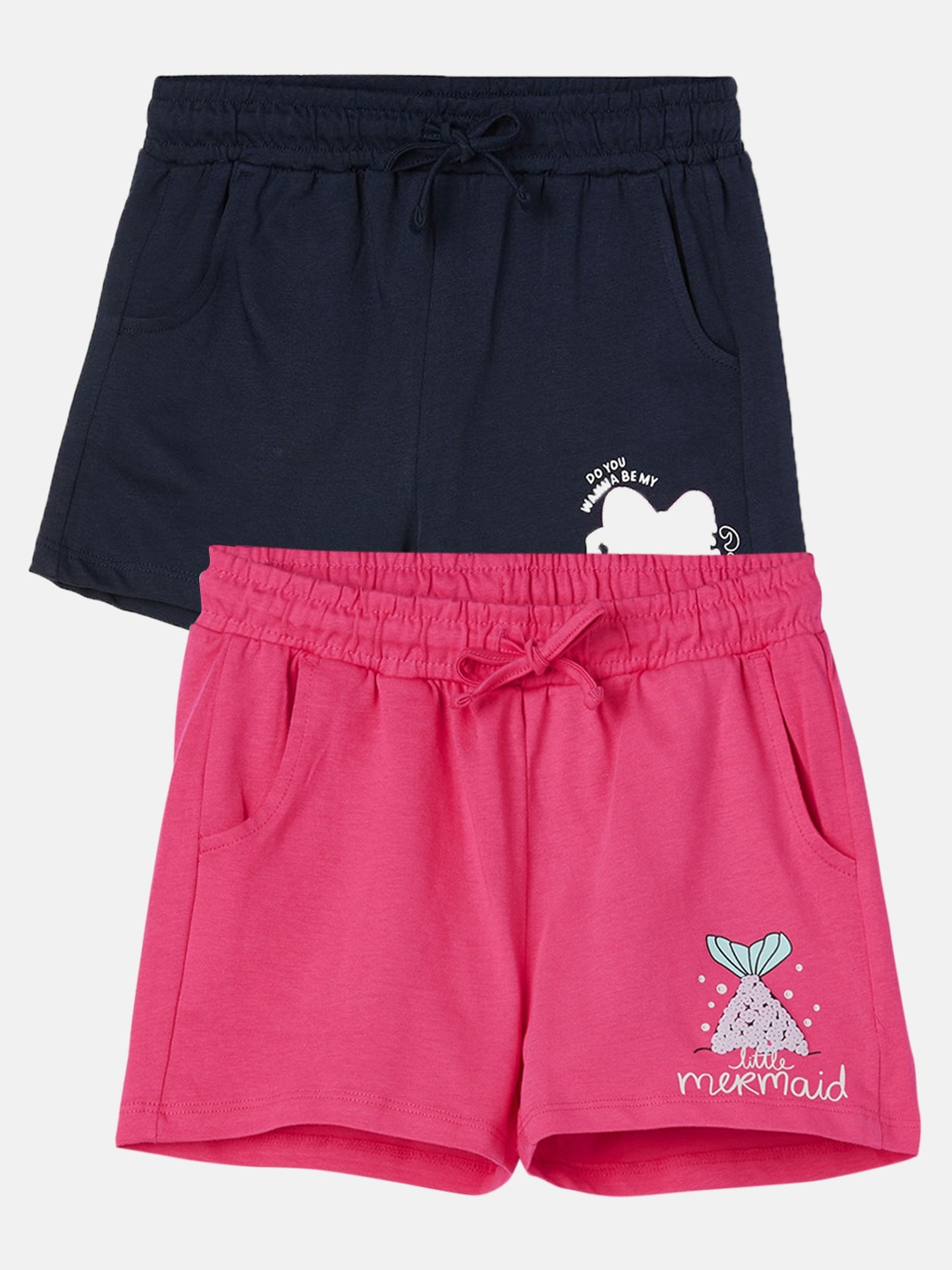 

Fame Forever by Lifestyle Girls Pack Of 2 Mid-Rise Cotton Shorts, Pink