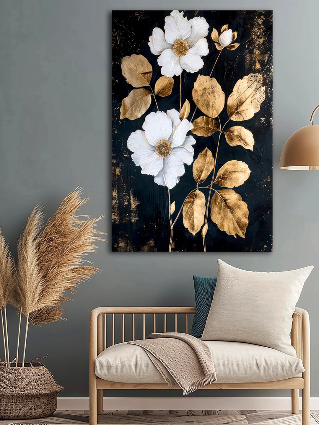 

999Store Black & White Floral and Botanical Canvas Wall Art