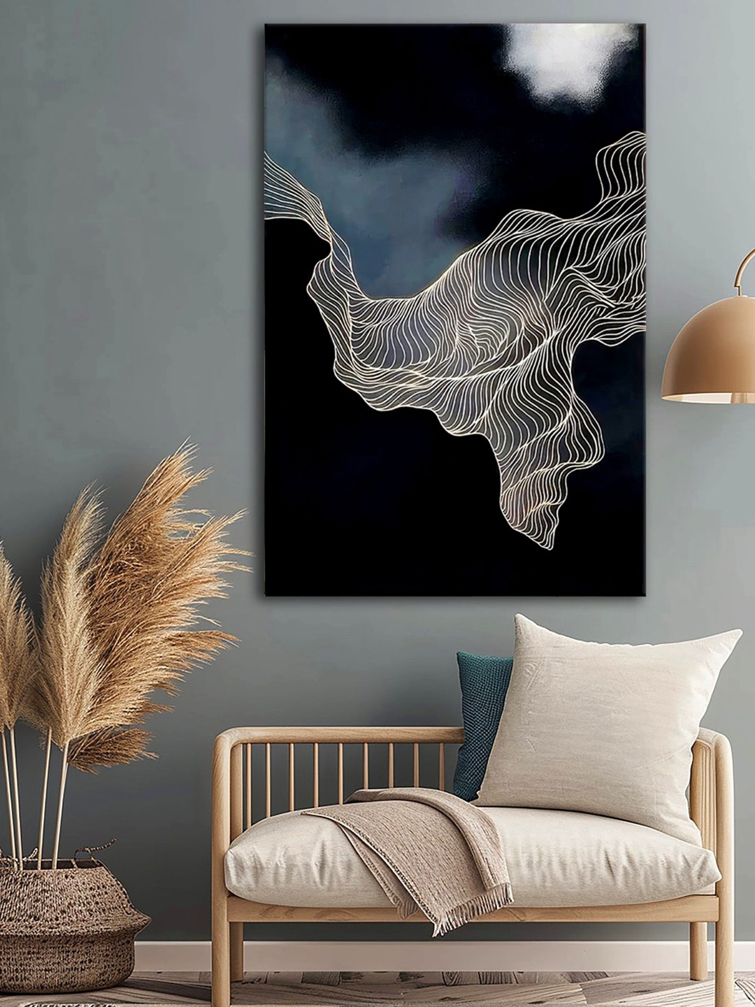 

999Store Black & Blue Abstract Canvas Wall Art