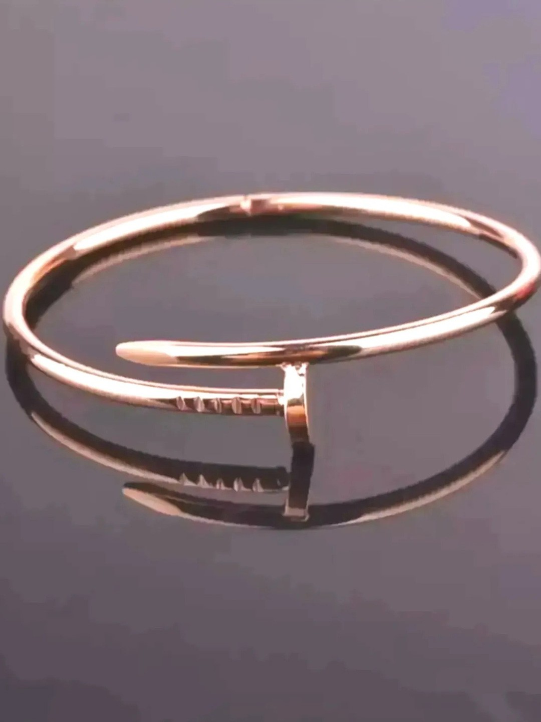 

V FASHION JEWELLERY Rose Gold-Plated Stainless Steel Kada Bracelet