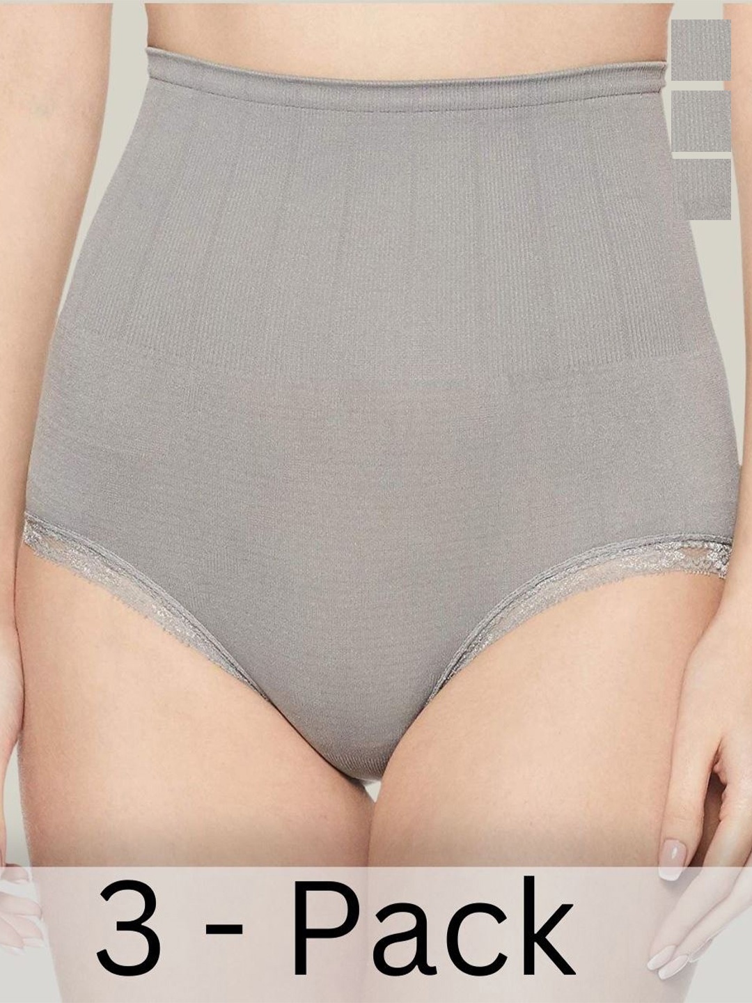 

Fabme Women's Pack Of 3 Mid Rise Shaper BriefsPT015, Grey