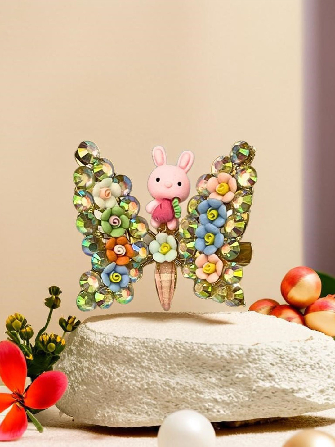 

MANSIYAORANGE Girls Embellished Alligator Hair Clip, Blue
