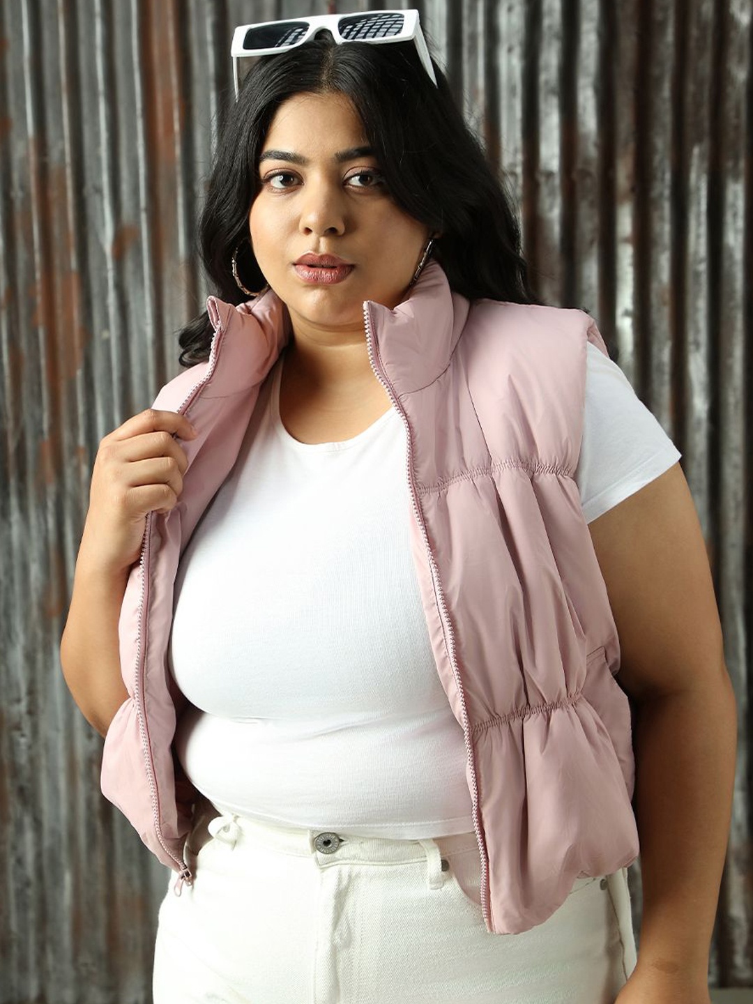 

Freeform By High Star Women Lightweight Crop Padded Sleeveless Jacket, Pink