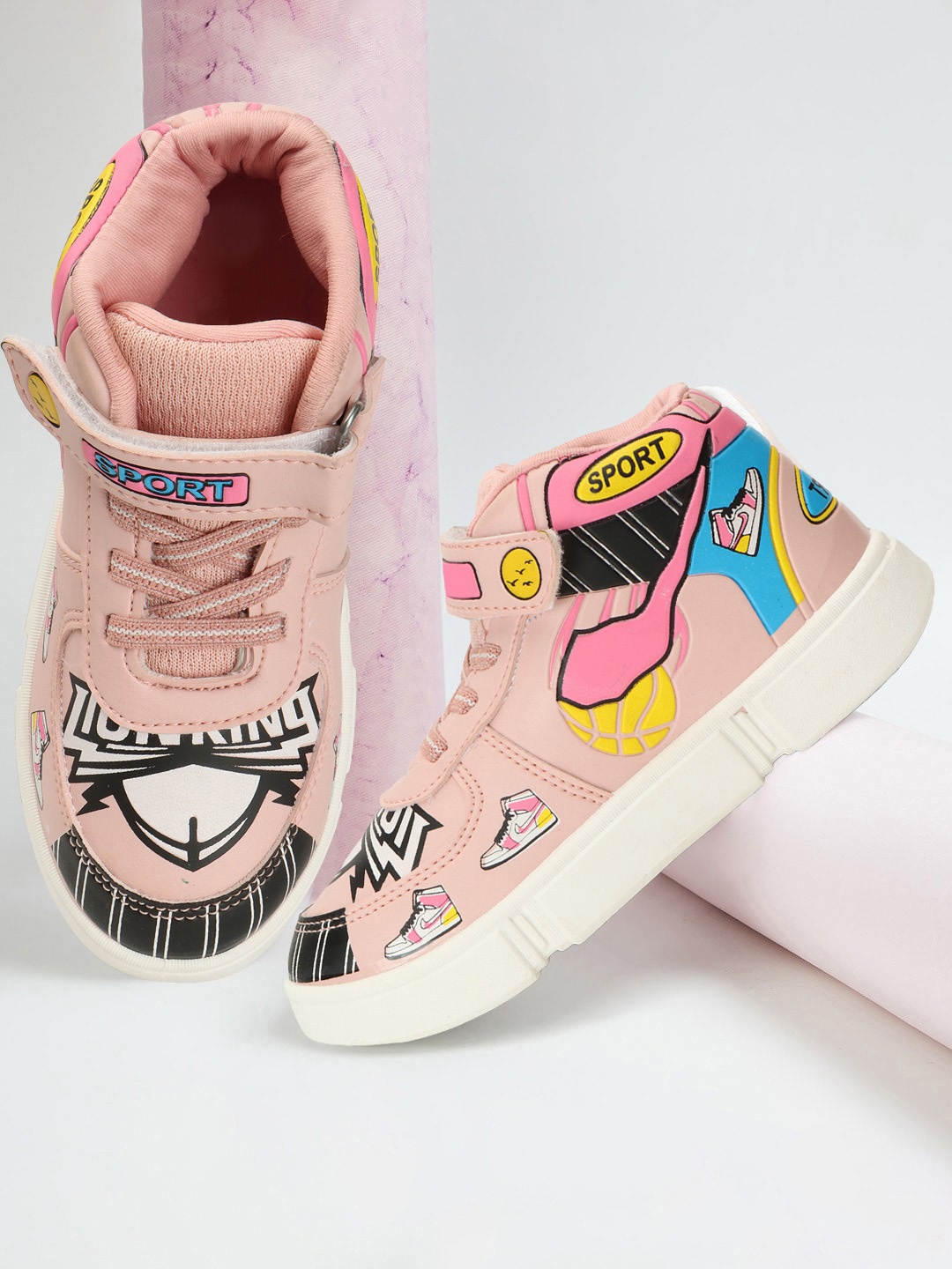 

SPRENGE Girls Printed Synthetic Sneakers, Pink