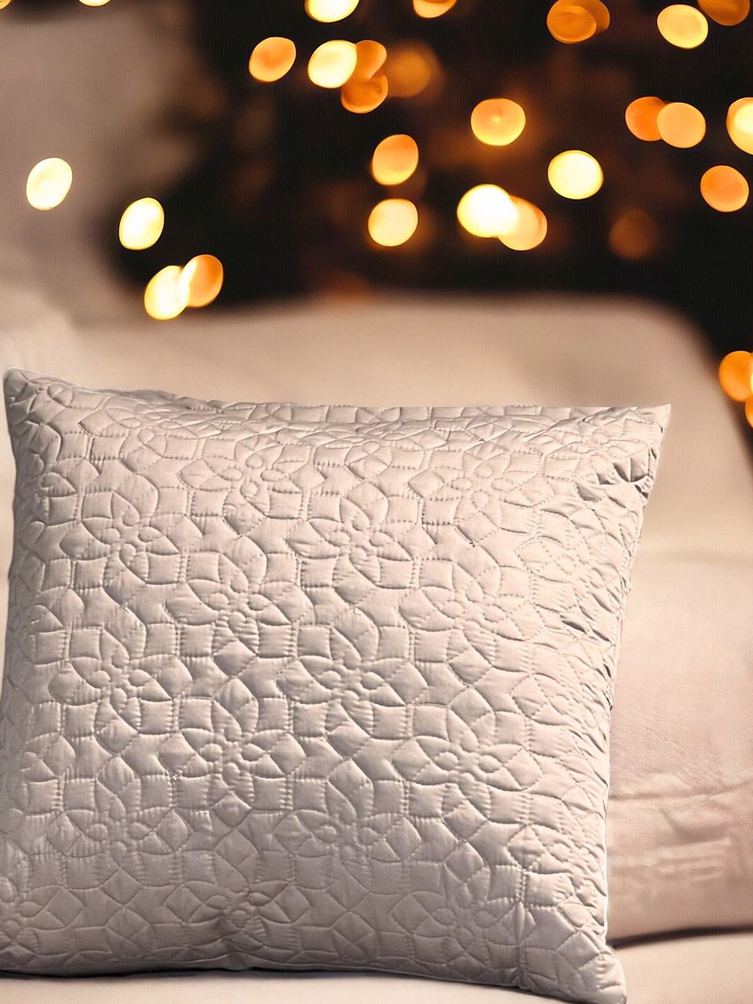 

ERBA Bari Beige Geometric Textured Cotton Square Cushion Cover