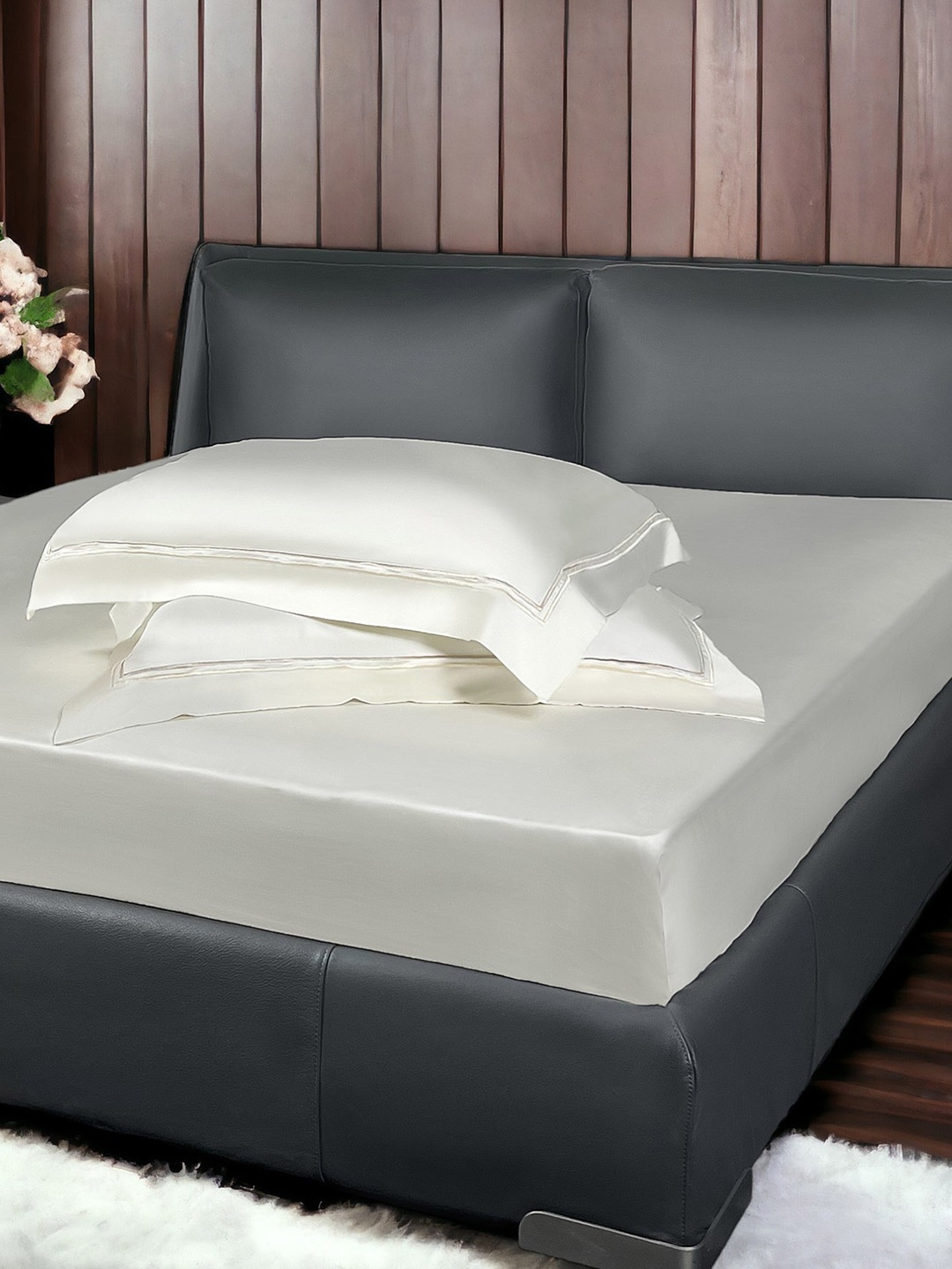 

ERBA Valleta White 2 Pieces Pure Silk Rectangle Pillow Covers