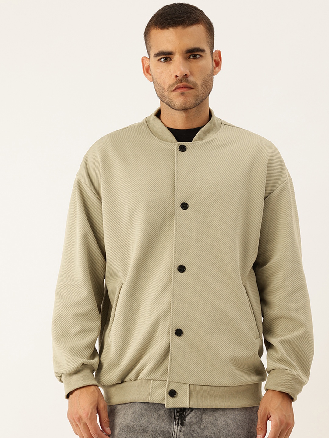 

StyleCast x Revolte Men Self Design Tailored Jacket, Beige