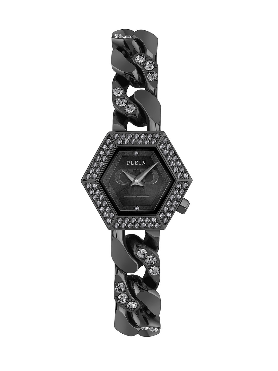 

PHILIPP PLEIN Women Embellished Dial & Bracelet Style Straps Analogue Watch, Black