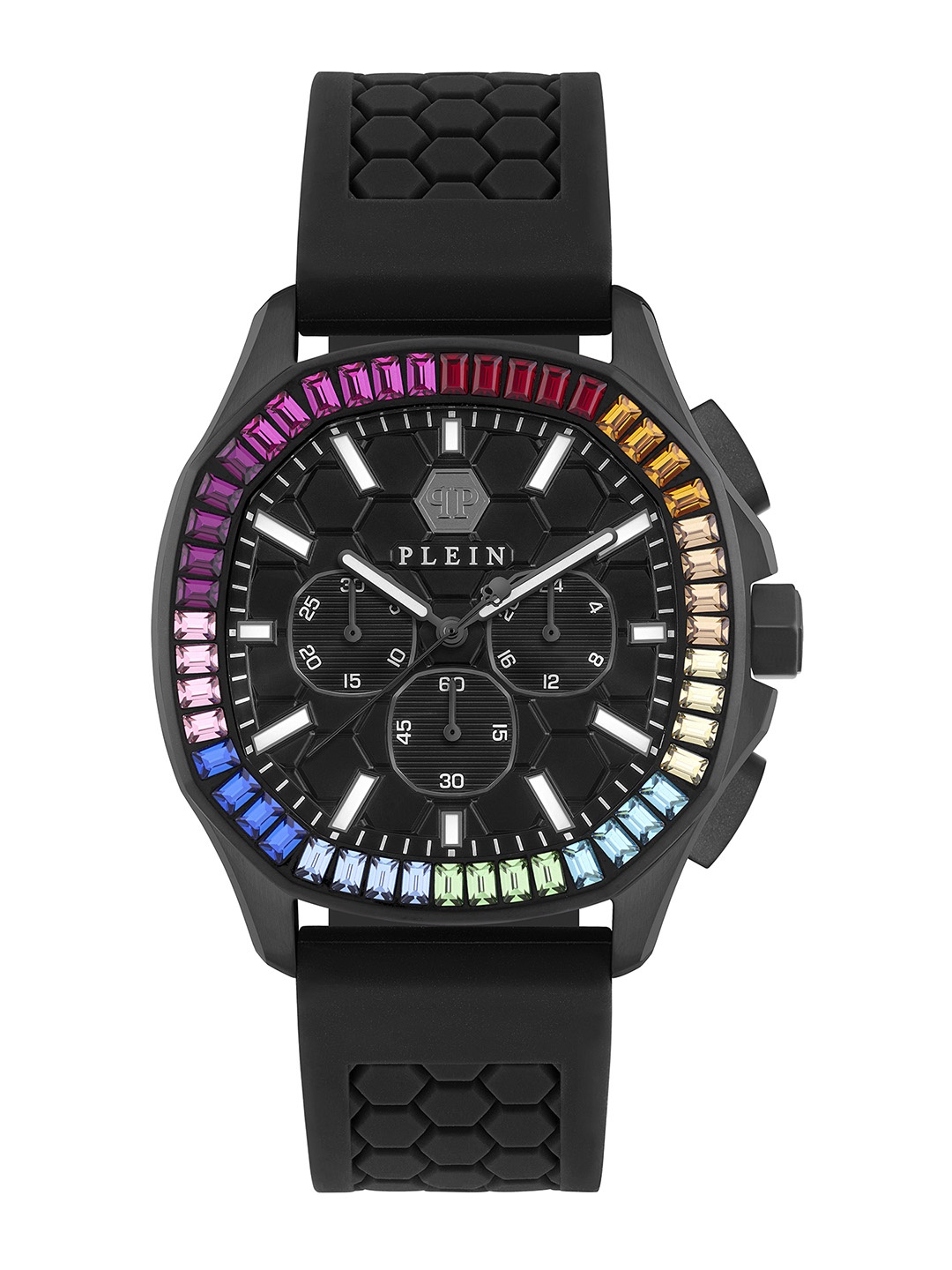 

PHILIPP PLEIN Men Brass Embellished Dial & Straps Analogue Watch PWSAA0923, Black