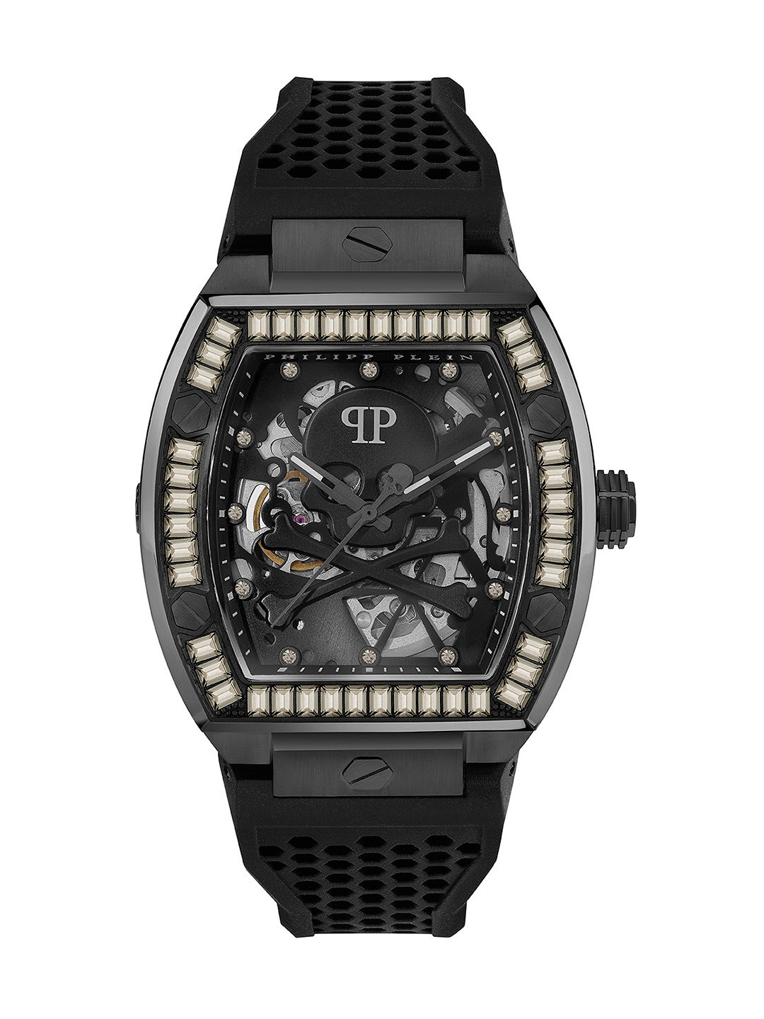 

PHILIPP PLEIN Men Skeleton Dial & Straps Analogue Automatic Motion Powered Watch PWBAA1923, Black