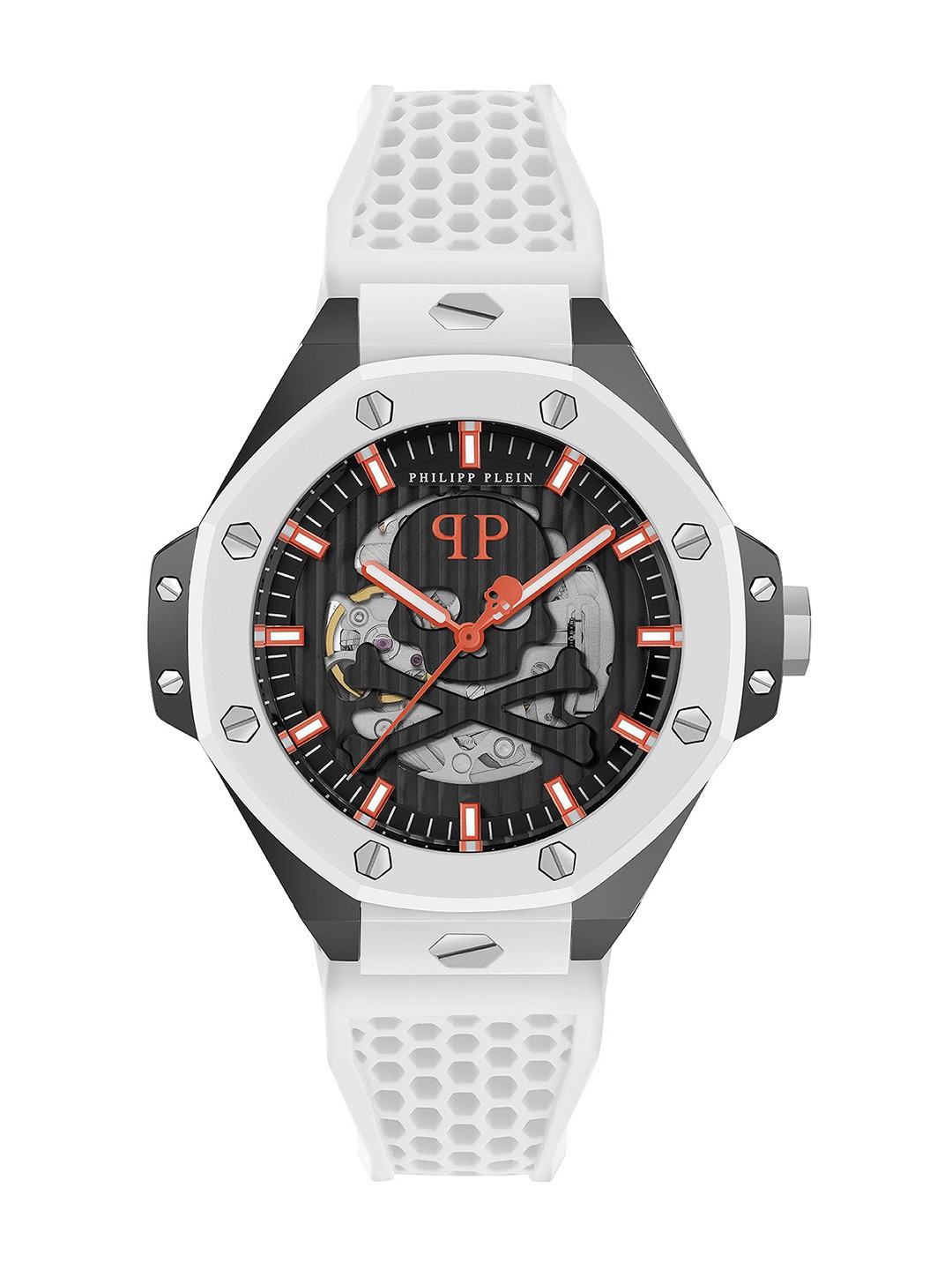 

PHILIPP PLEIN Men Brass Skeleton Dial & Straps Analogue Automatic Watch PWPFA0724, Black
