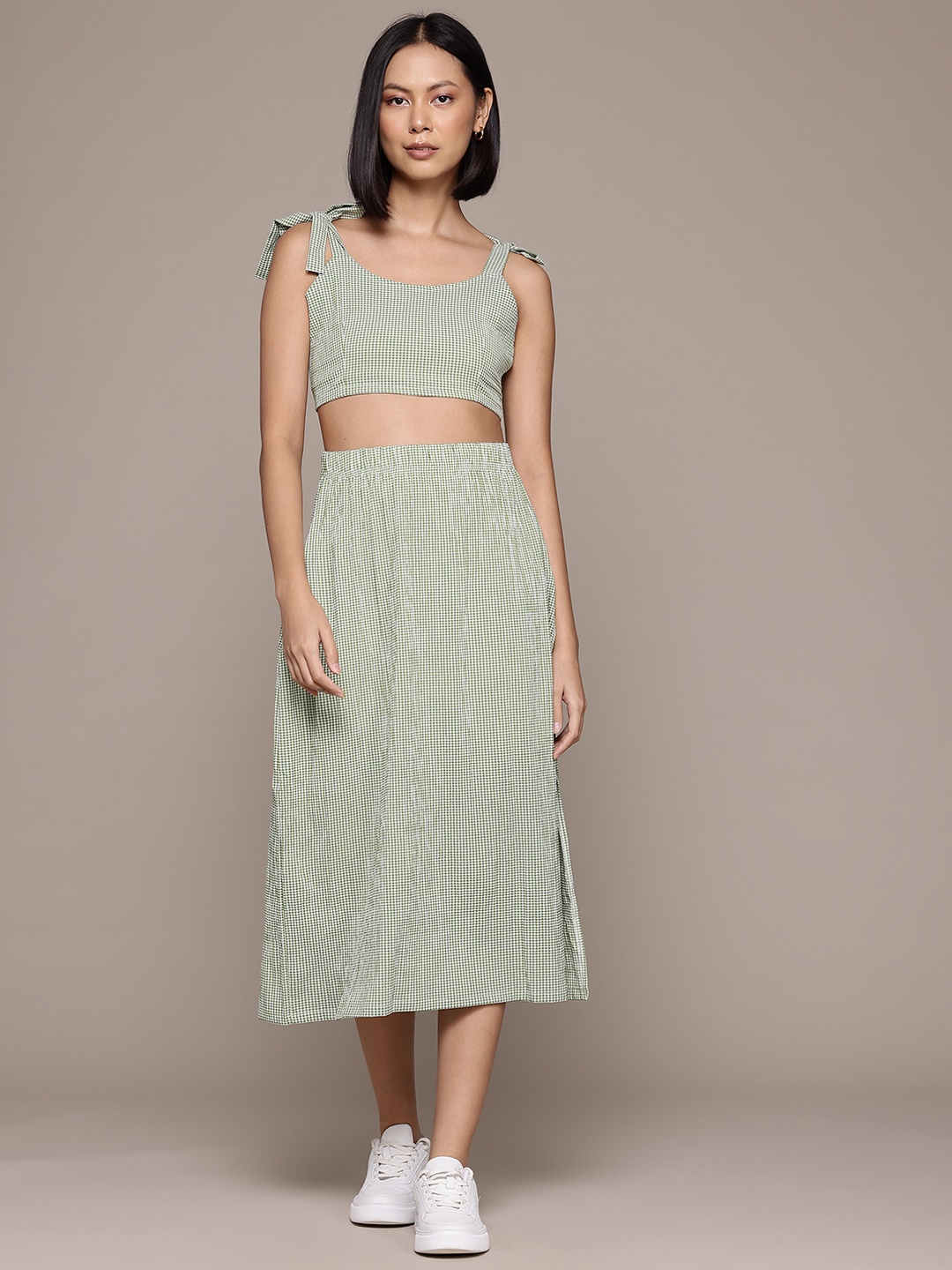 

Roadster Checked Top with Skirt, Green