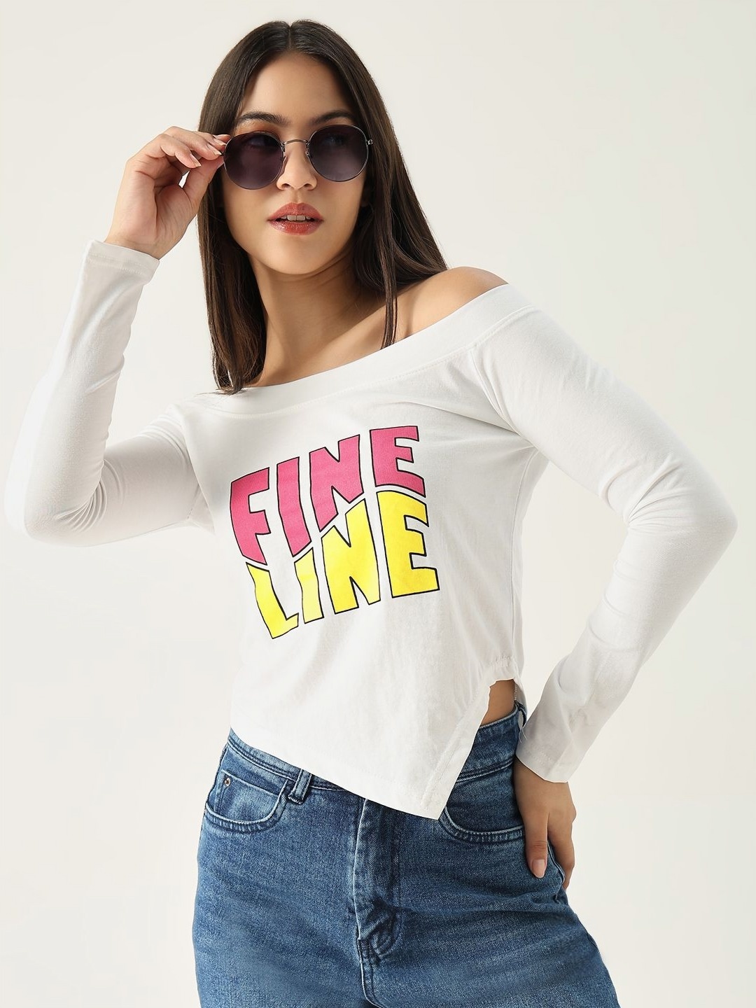 

SHOWOFF Women Cotton Typography Slim Fit T-shirt, White