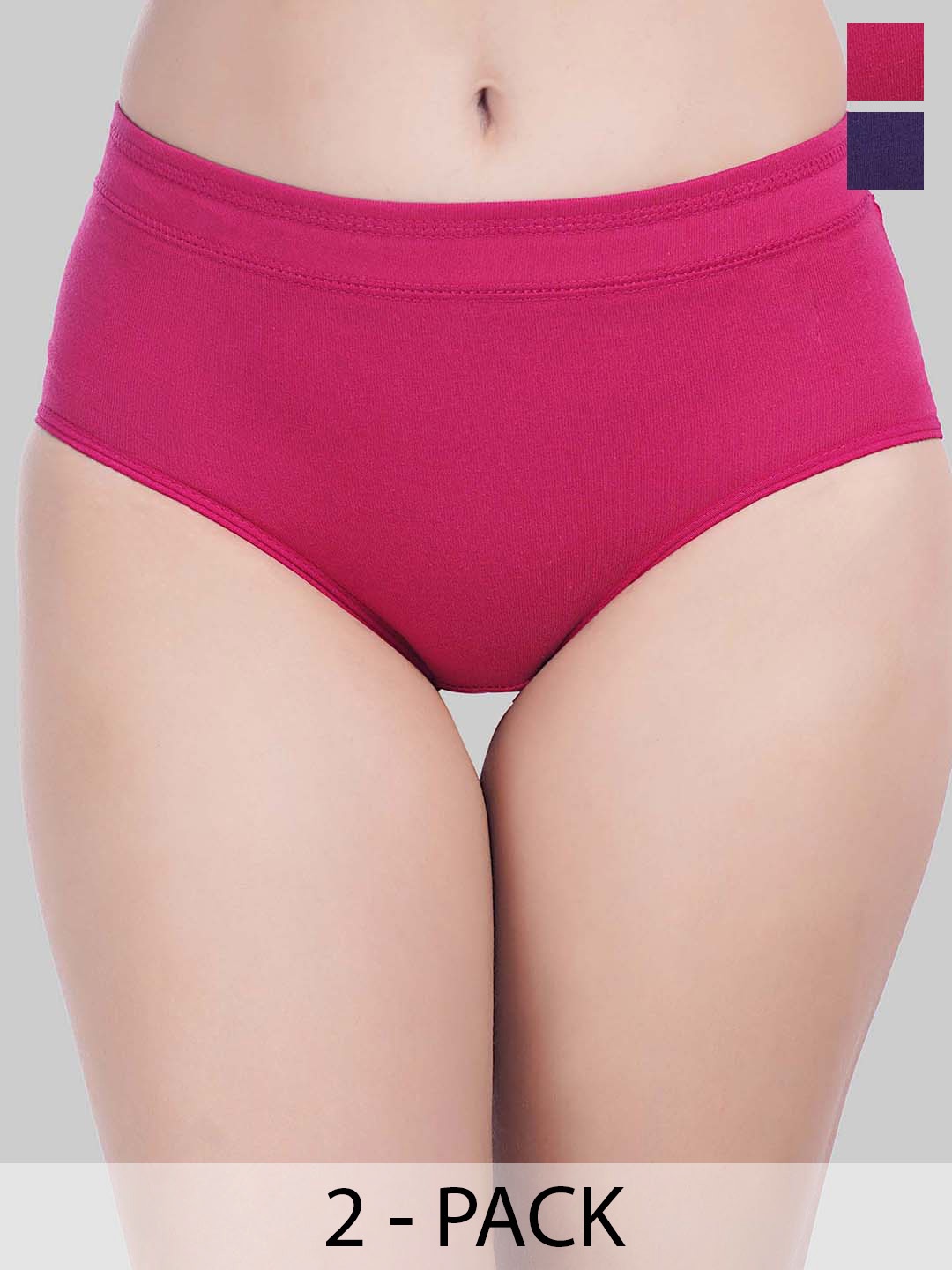 

YOU FOREVER Women Solid Pack Of 2 High-Rise Hipster Briefs, Pink