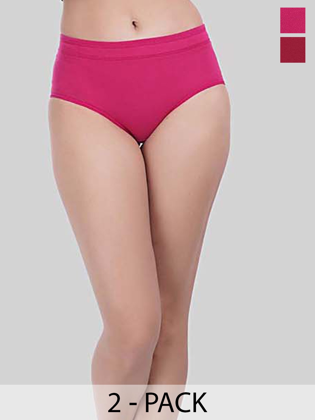 

YOU FOREVER Pack Of 2 Women High-Rise Hipster Briefs, Red