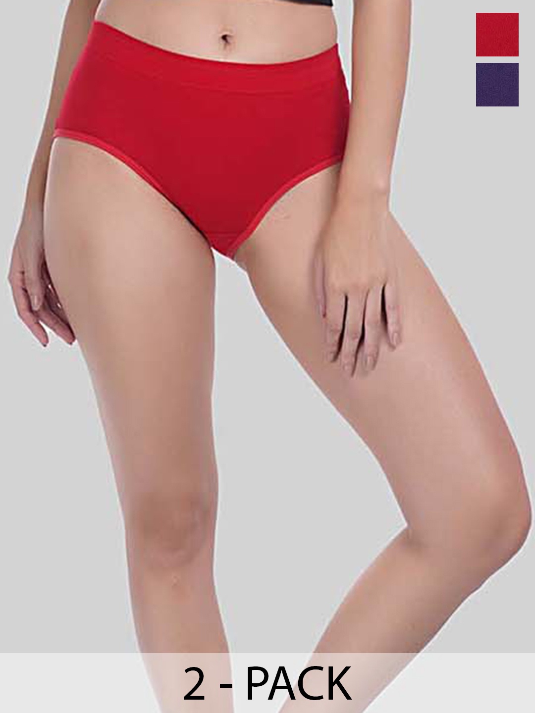 

YOU FOREVER Women Solid Pack Of 2 High-Rise Hipster Briefs, Violet
