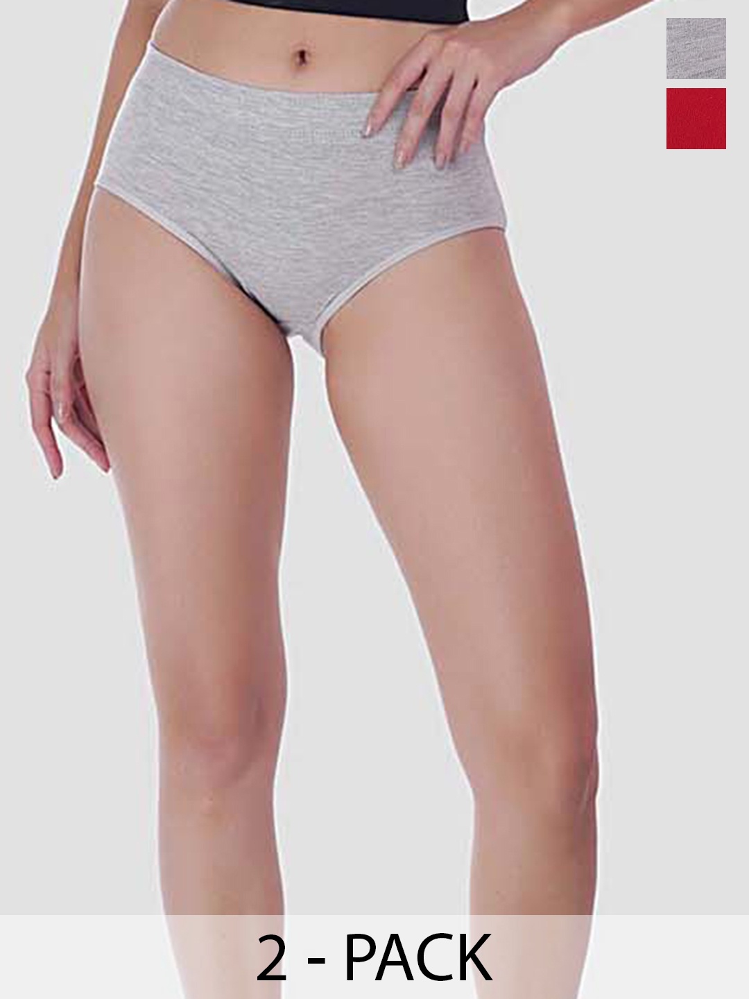

YOU FOREVER Women Pack Of 2 High-Rise Hipster Briefs, Red