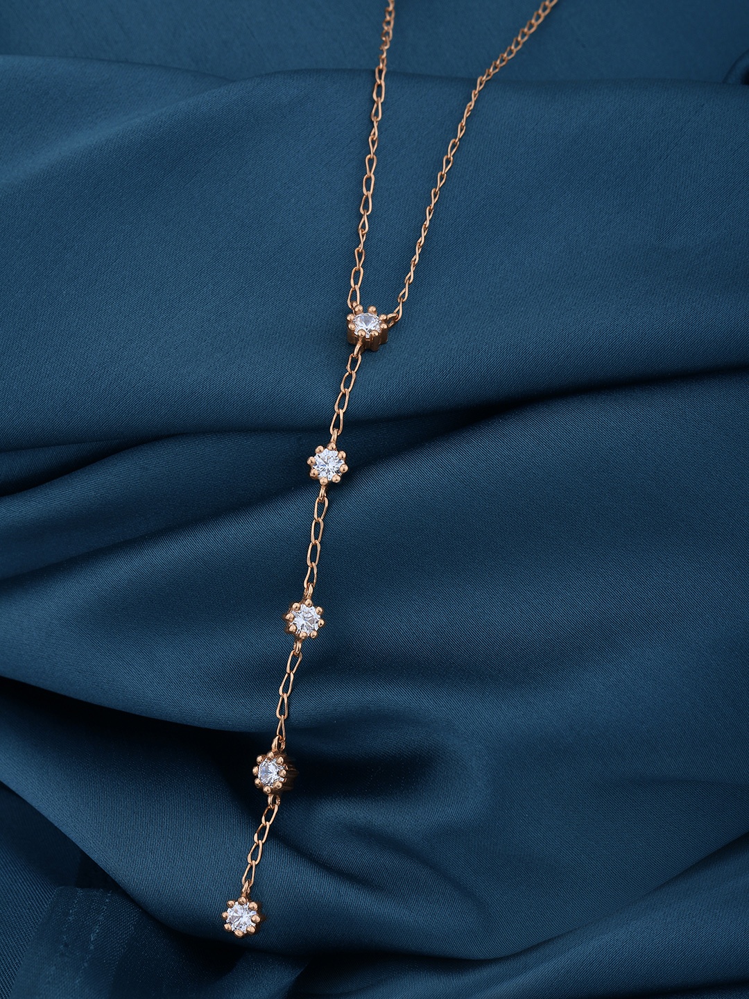 

Carlton London 18kt Rose Gold Plated with CZ Lariat Necklace