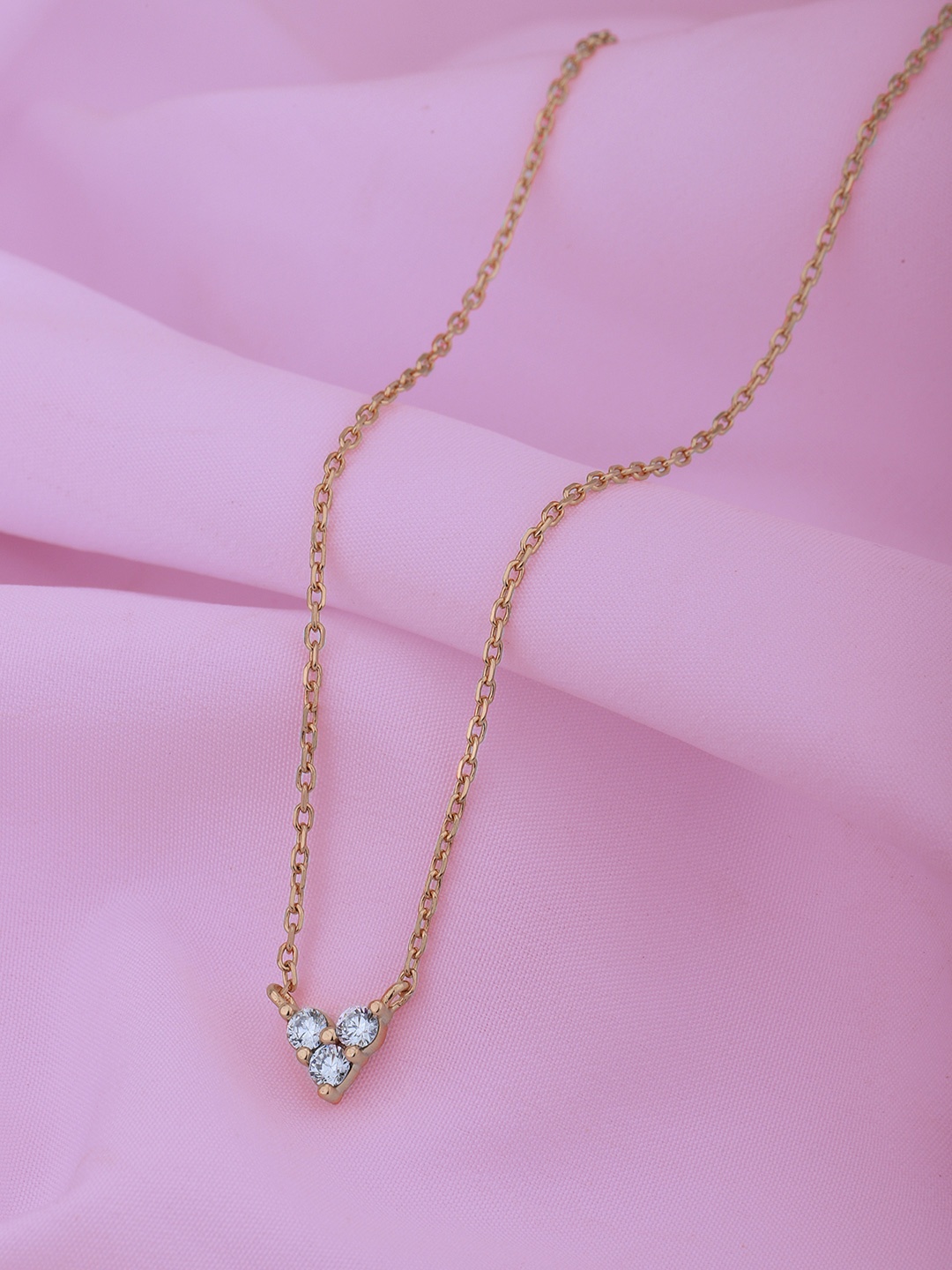 

Carlton London 18kt Rose Gold Plated with CZ Heart Necklace