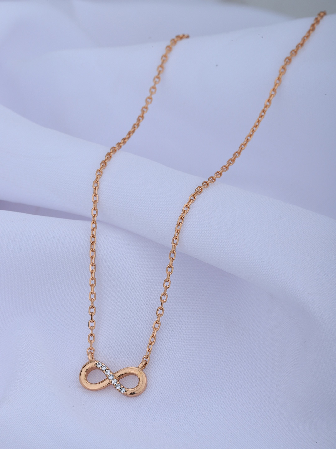 

Carlton London 18kt Rose Gold Plated with CZ Infinity Necklacel