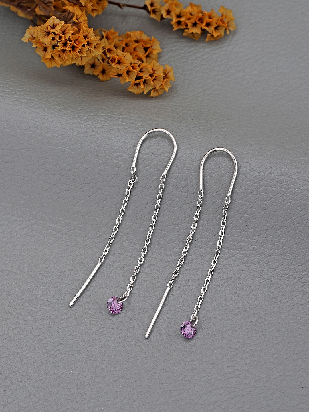 

DressBerry Rhodium-Plated 925 Sterling Silver Contemporary Drop Earrings