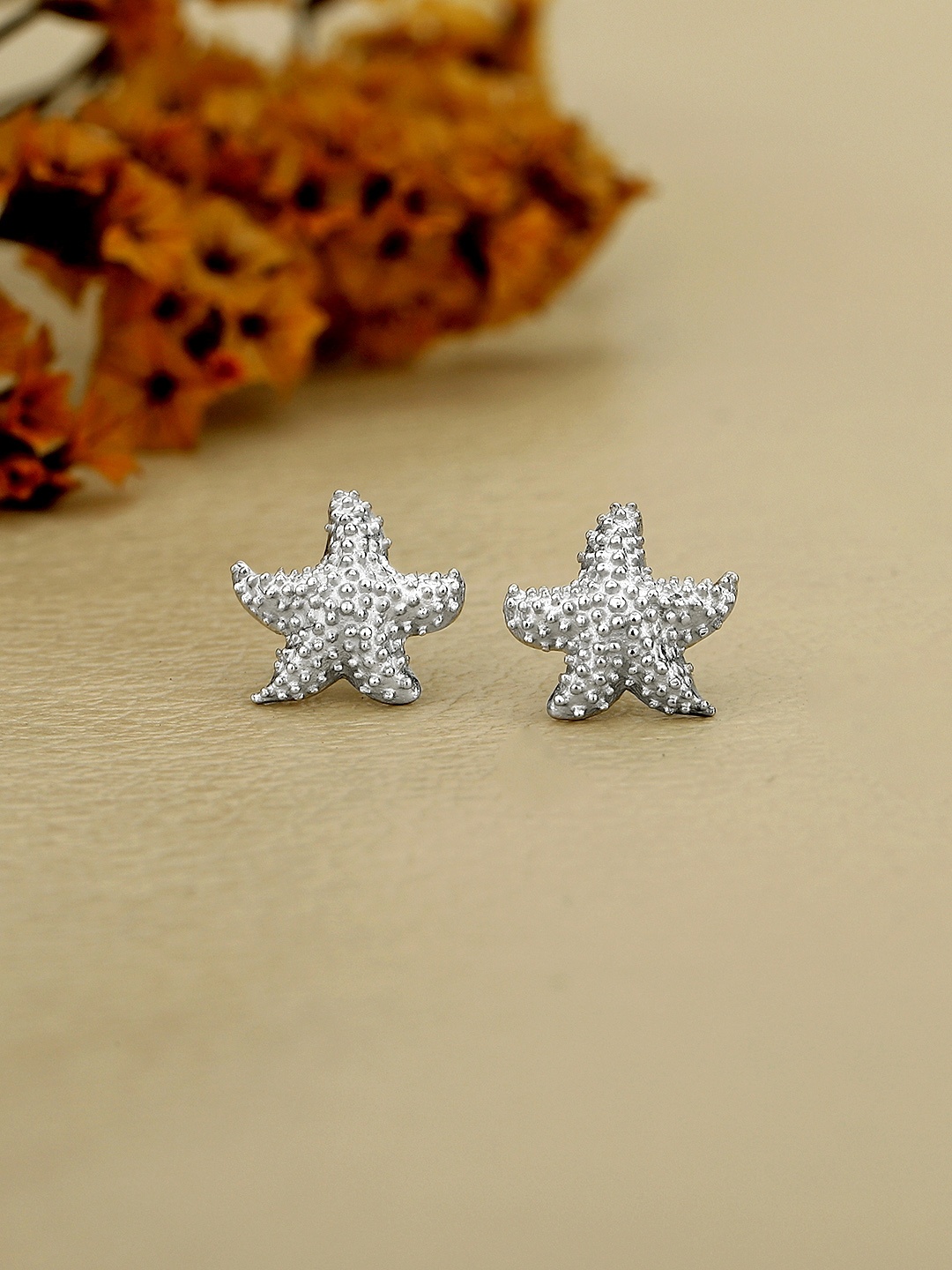 

DressBerry Rhodium-Plated 925 Sterling Silver Star Shaped Studs