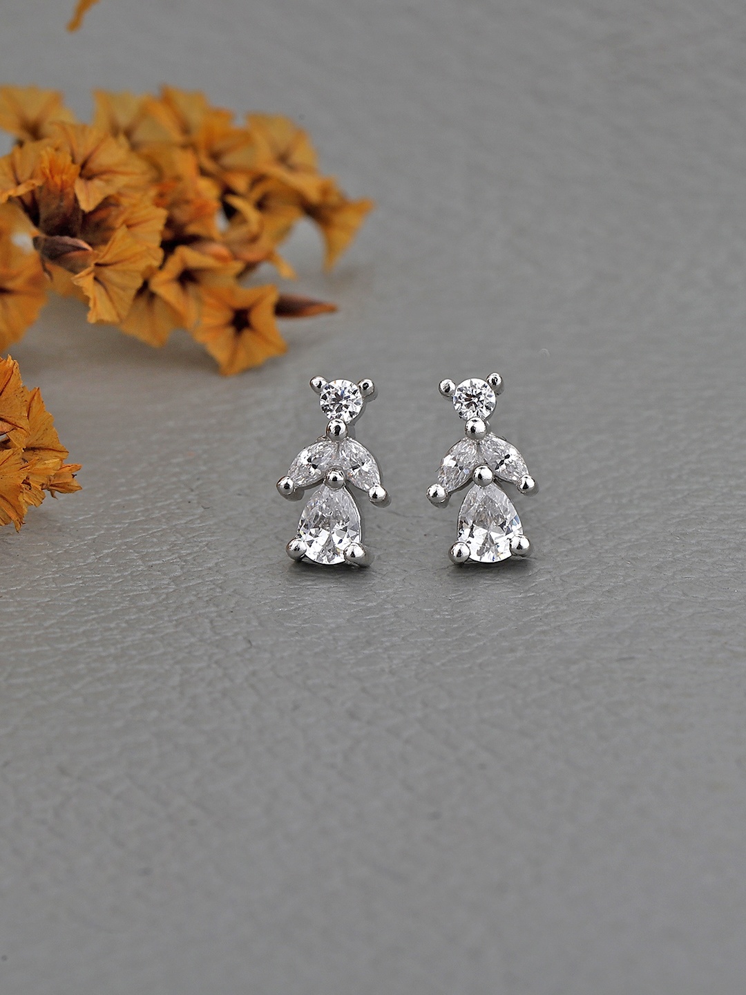 

DressBerry Rhodium-Plated 925 Sterling Silver Contemporary Studs