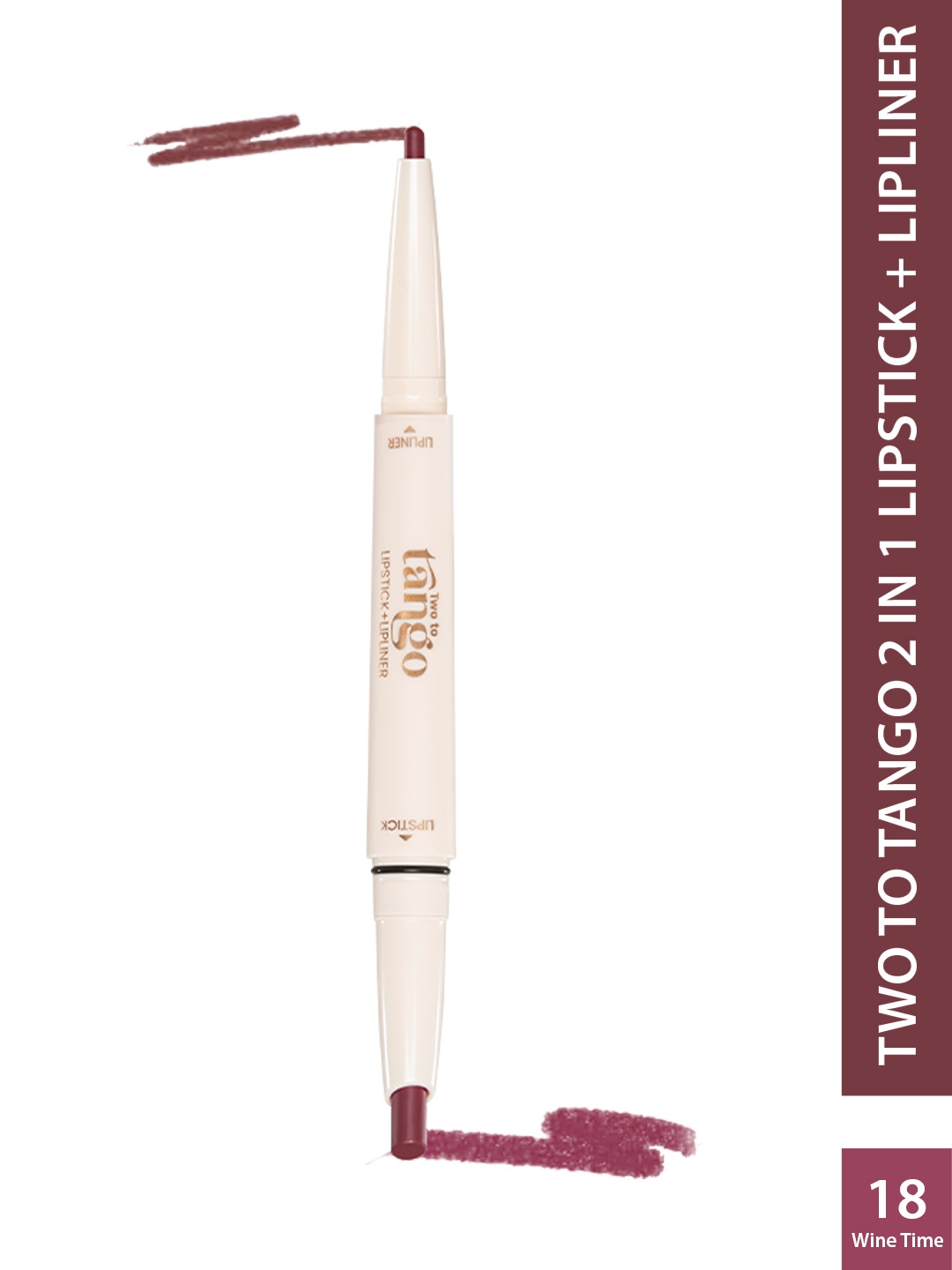 

GLAM21 Two To Tango Lip Liner + Lipstick Duo-0.65g- Wine Time-18, Magenta