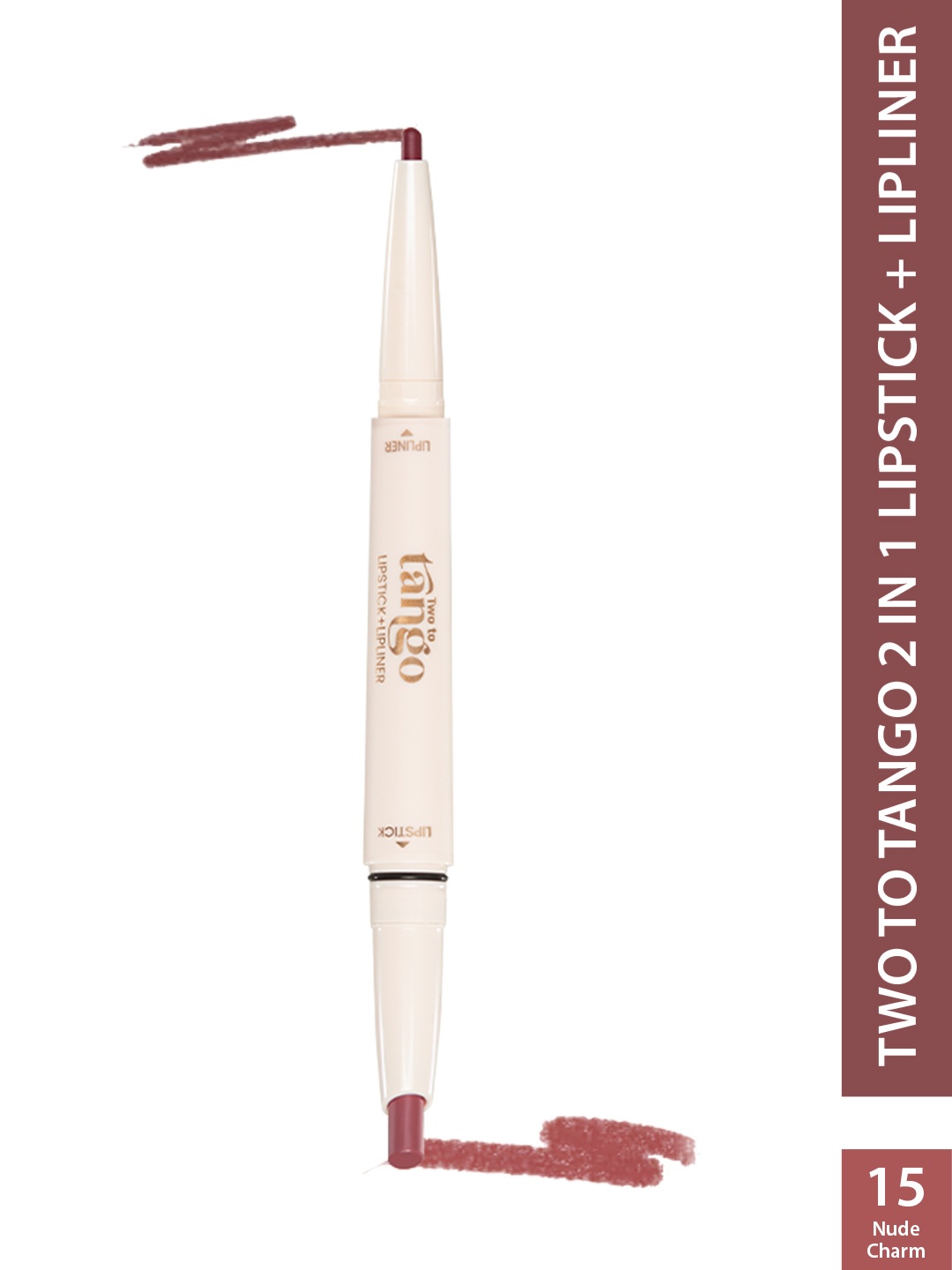 

GLAM21 Two To Tango Lip Liner + Lipstick Duo-0.65g- Nude Charm-15, Bronze