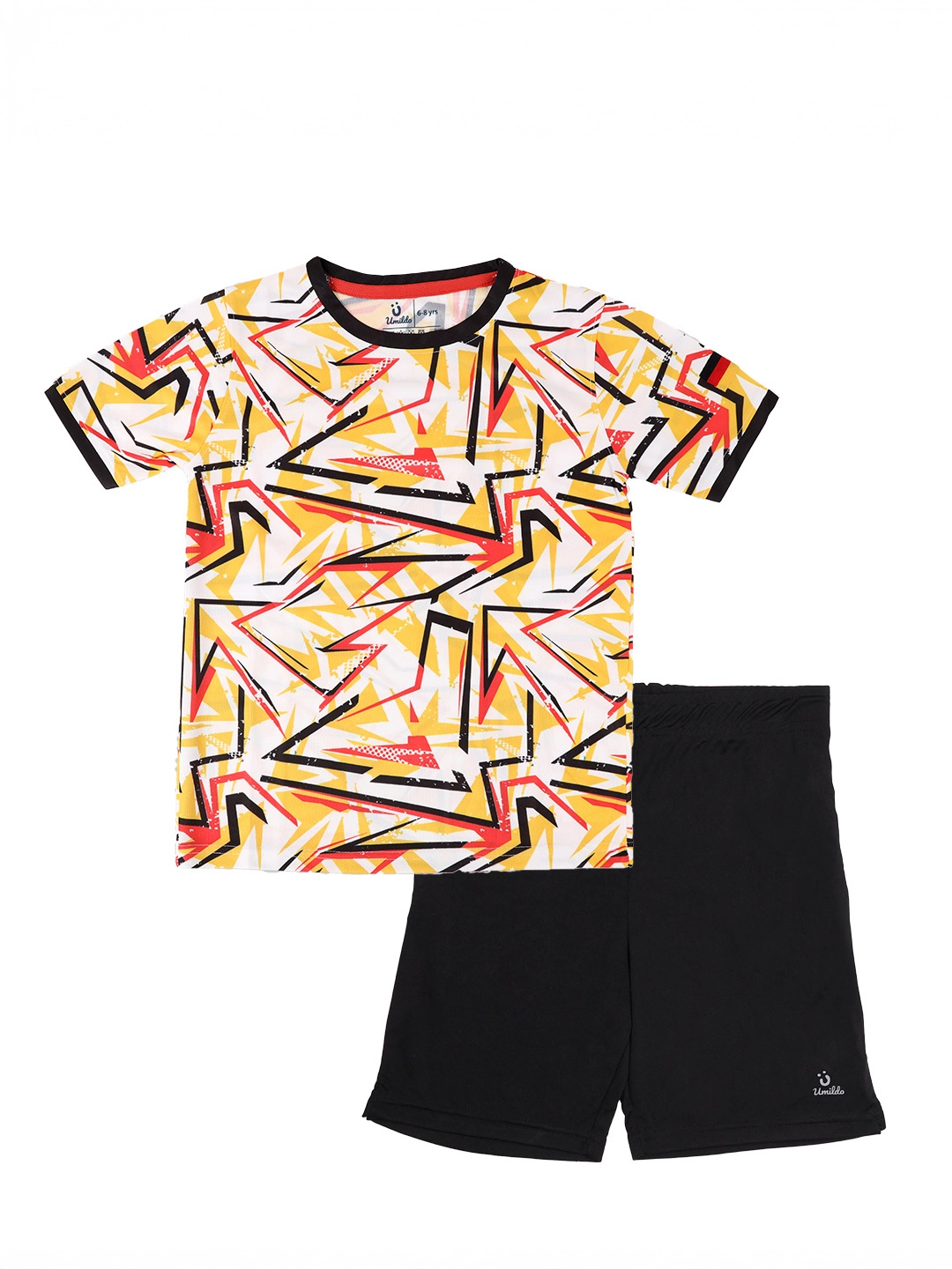 

UMILDO Boys Printed T-shirt With Shorts, Black