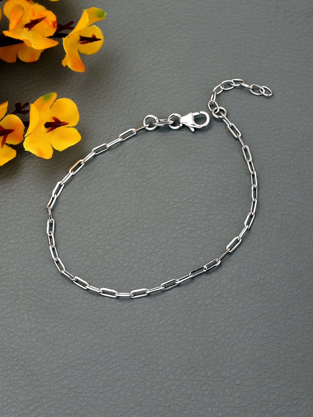 

DressBerry 925 Sterling Silver Rhodium Plated Link Bracelet