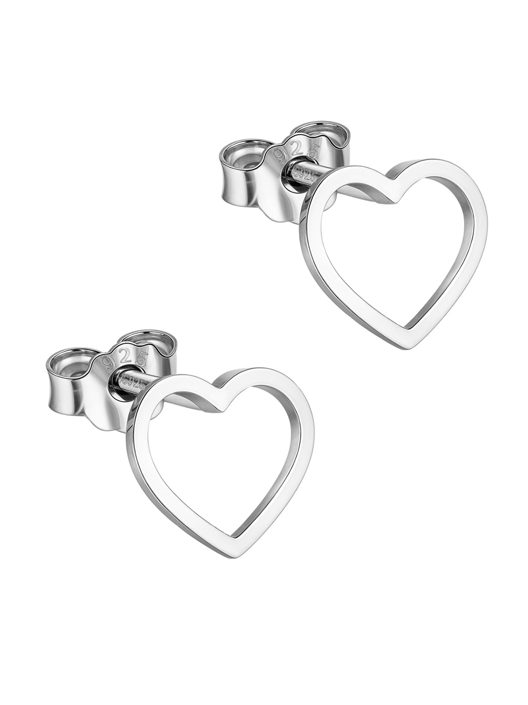 

HighSpark 925 Sterling Silver Cubic Zirconia Dazzling Heart Shaped Studs