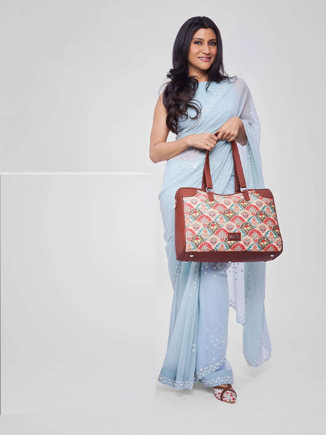

ZOUK Women Ethnic Motifs Printed Structured Shoulder Bag, Brown